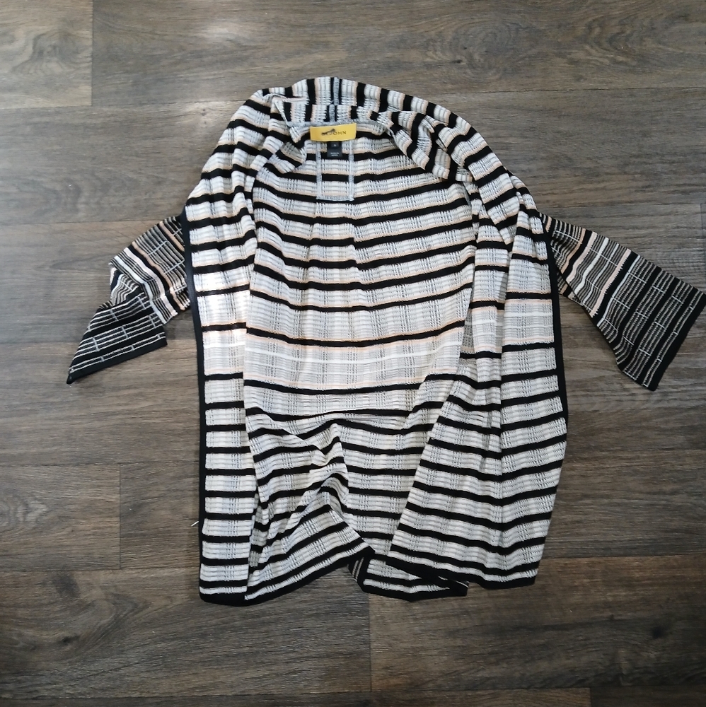 St. John Striped Open Front Cardigan. - Picture 6 of 15